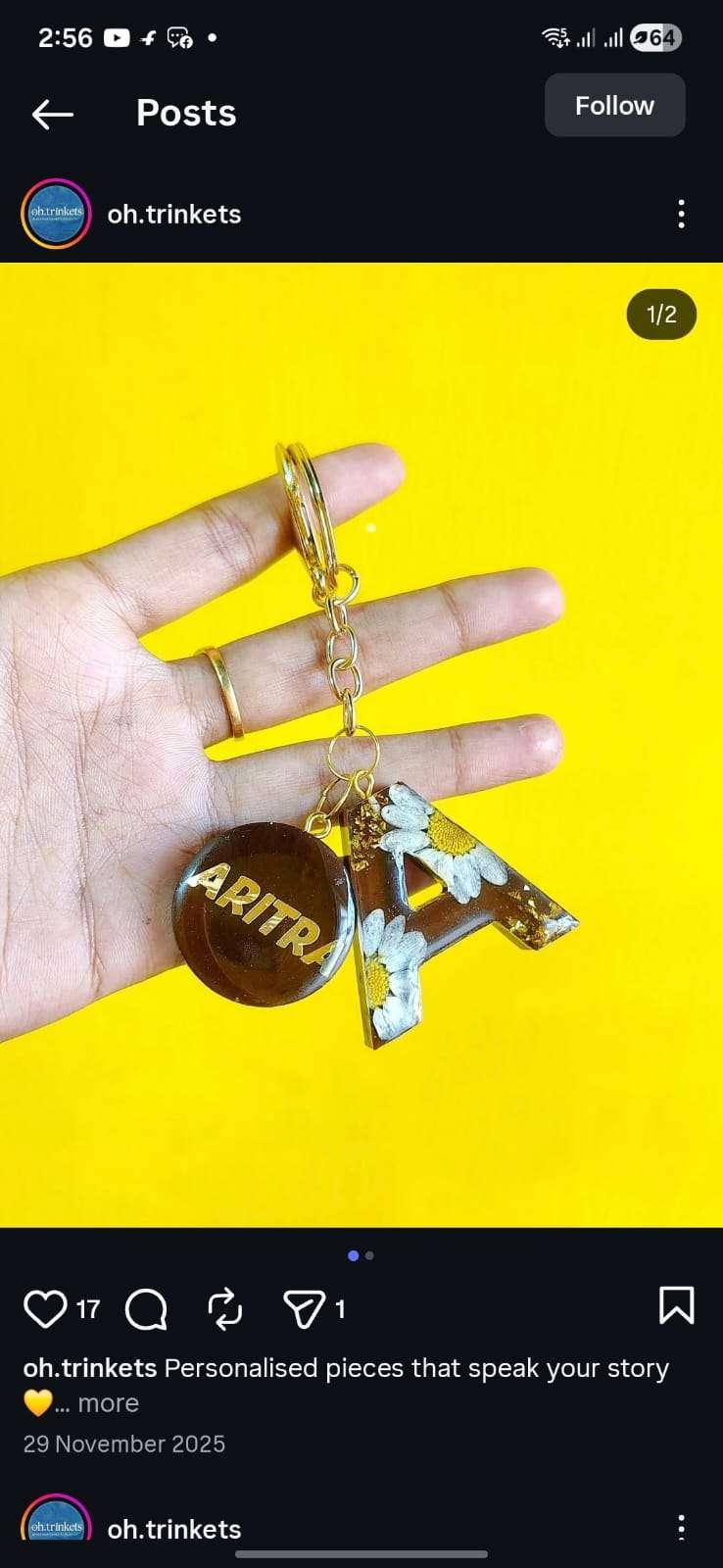 Alphabet keychain with custom name - Image 1