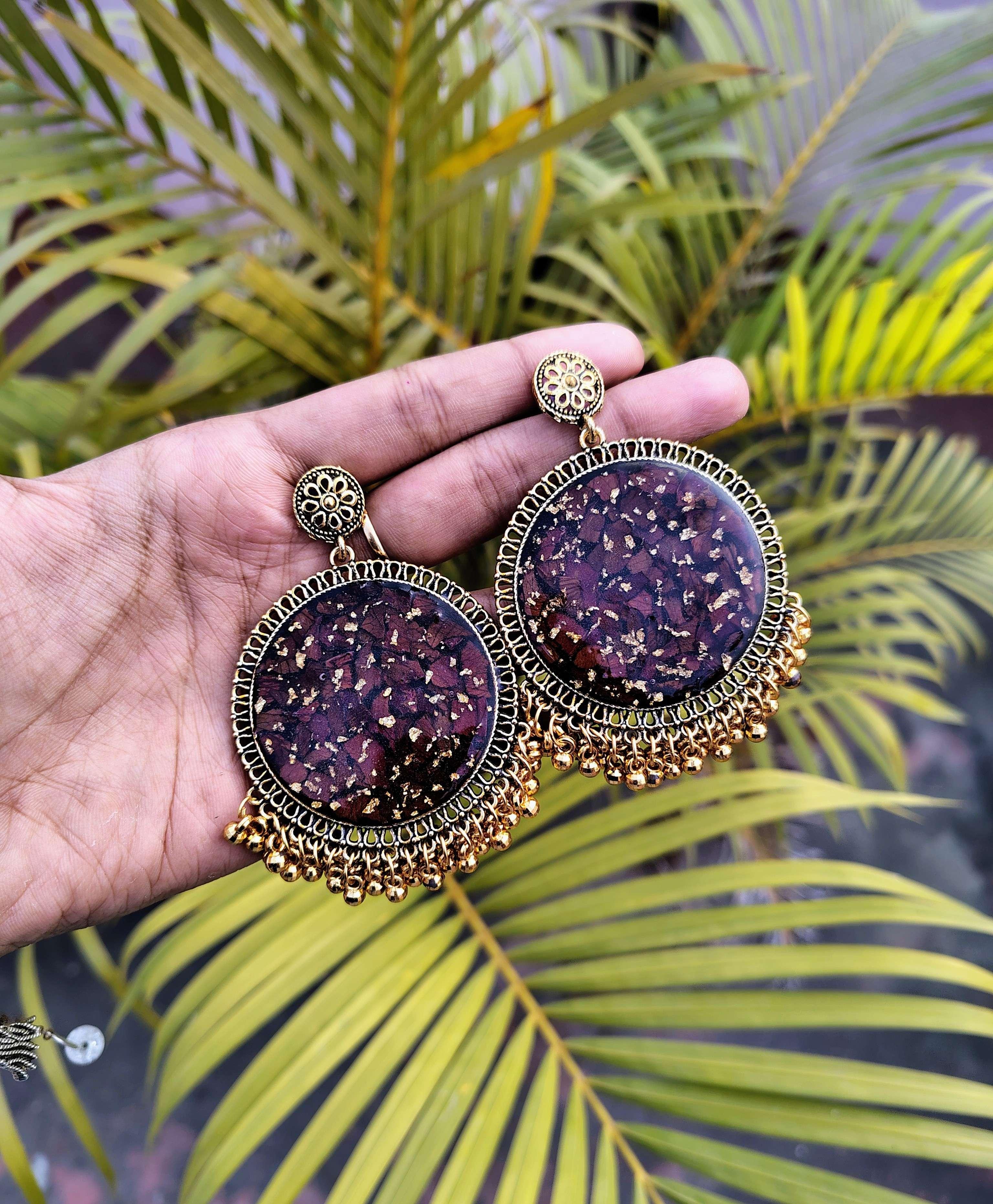 Rose preserved jhumka - Image 1