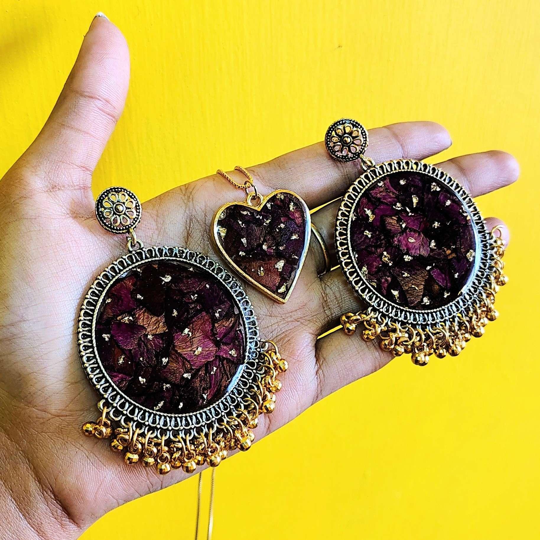 Rosé Jhumka Set 🌹✨ - Image 1